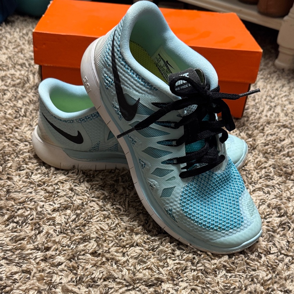 Nike Ice Blue and Black Free 5.0 Sneakers